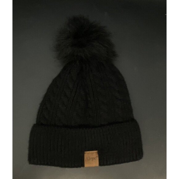 Alepo Winter Pom Pom Beanie Hat Warm Fleece Lined Chunky Style Large
